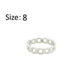 Asfour Crystal Band Ring With Intertwined Design In 925 Sterling Silver-RD0193-8